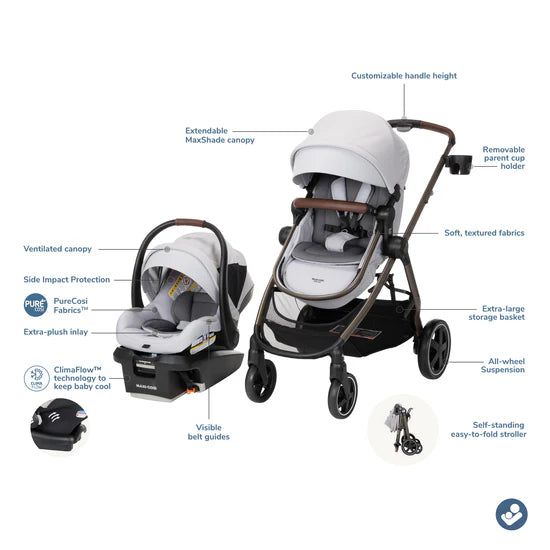 Zelia +LUXE Travel System - Artic Frost