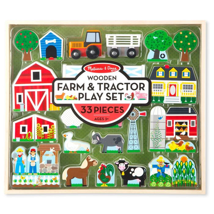 Melissa & Doug Wooden Farm & Tractor Play Set