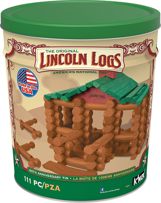 Lincoln Logs 100th Anniversary Tin- 111 pc