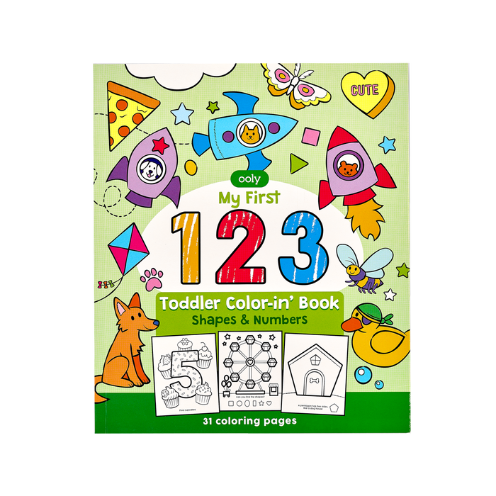 Ooly 123: Shapes + Numbers Toddler Coloring Book