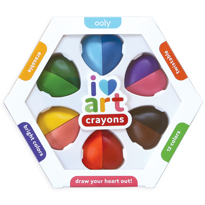 Ooly I Heart Art Erasable Crayons - Set of 6