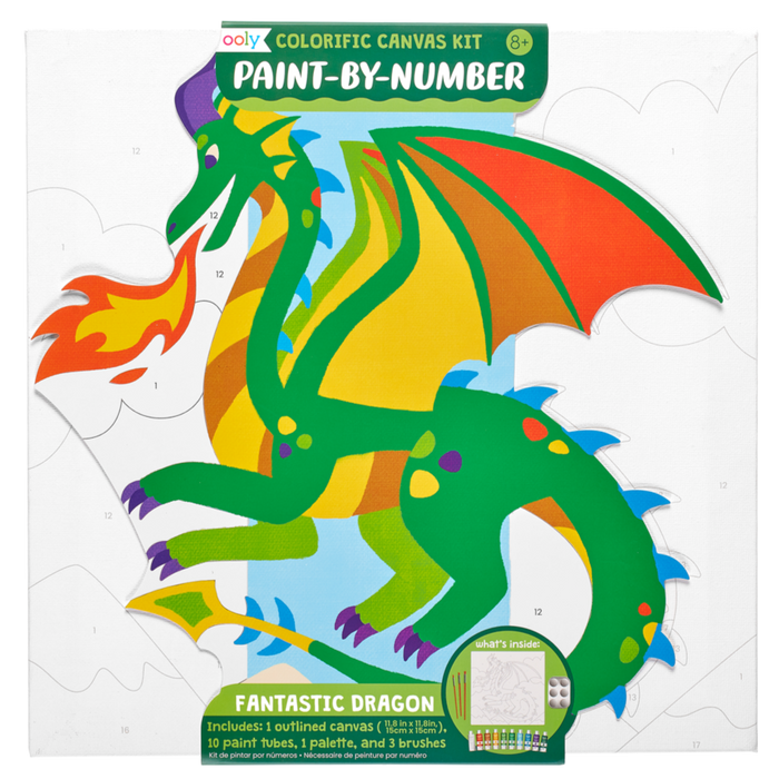 Ooly Colorific Canvas Paint by Number Kit - Fantastic Dragon
