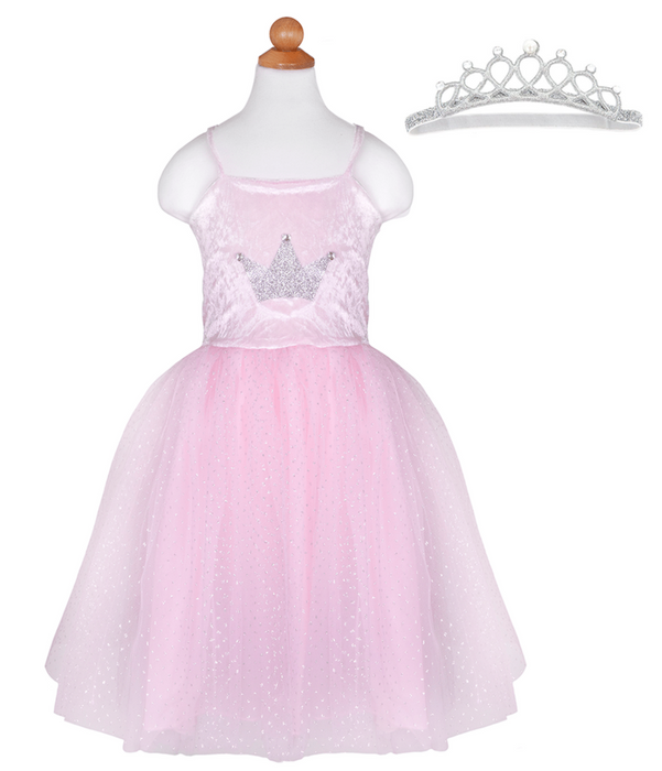 Creative Education Pretty Pink Princess Dress & Crown (Size 5-6)