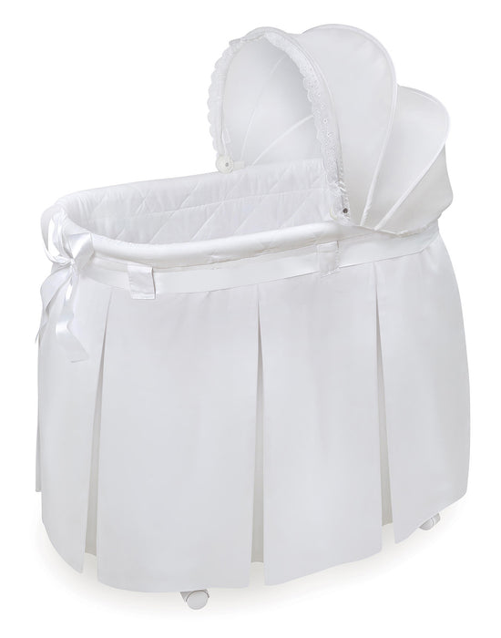 Badger Basket White Long Skirt Wishes Oval Bassinet — Cullen's