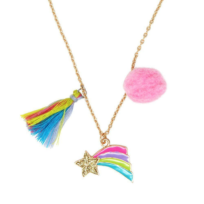Pink Poppy Rainbow Starburst Necklace