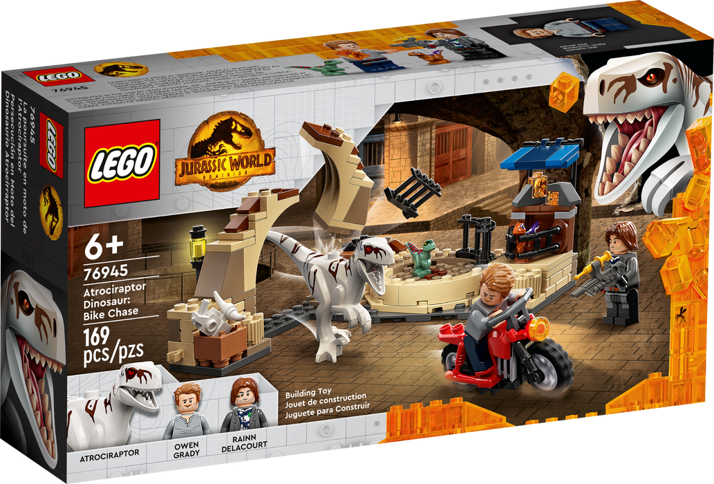Lego Jurassic World Atrociraptor Dinosaur Bike Chase