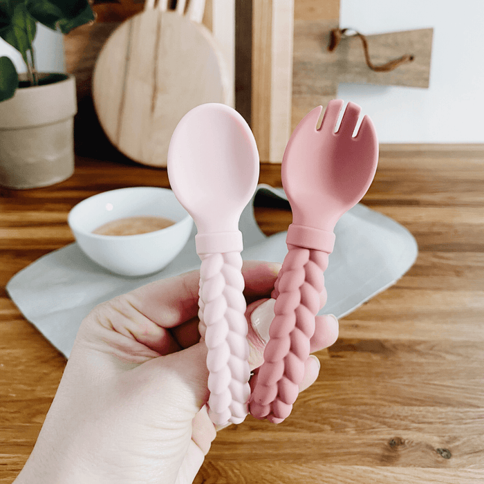 Itzy Ritzy Sweetie Spoons Silicone Baby Fork + Spoon Set