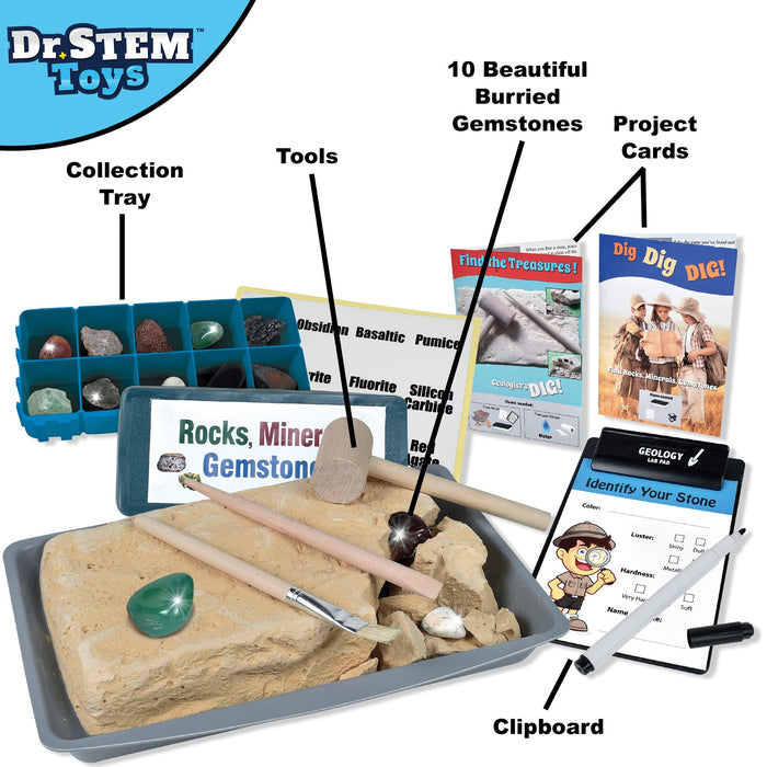 Dr. STEM Toys Discovery Rock & Gem Dig Set