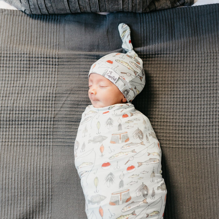 Copper Pearl Knit Swaddle Blanket | Trout