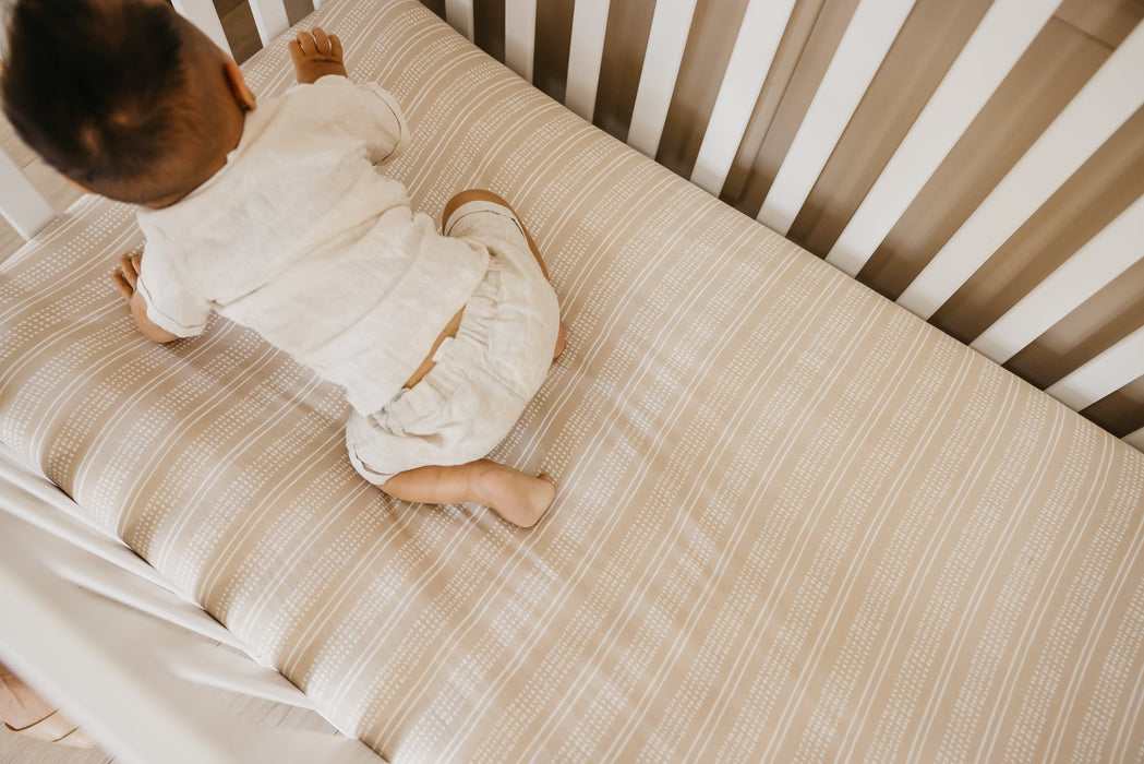 Copper Pearl Premium Knit Fitted Crib Sheet | Clay