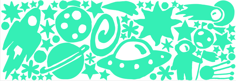 Gloplay Glow in the Dark Wall Stickers - Space Adventure Series
