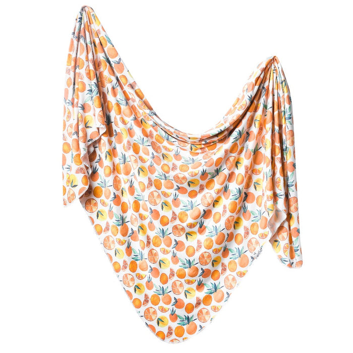 Copper Pearl Knit Swaddle Blanket | Citrus