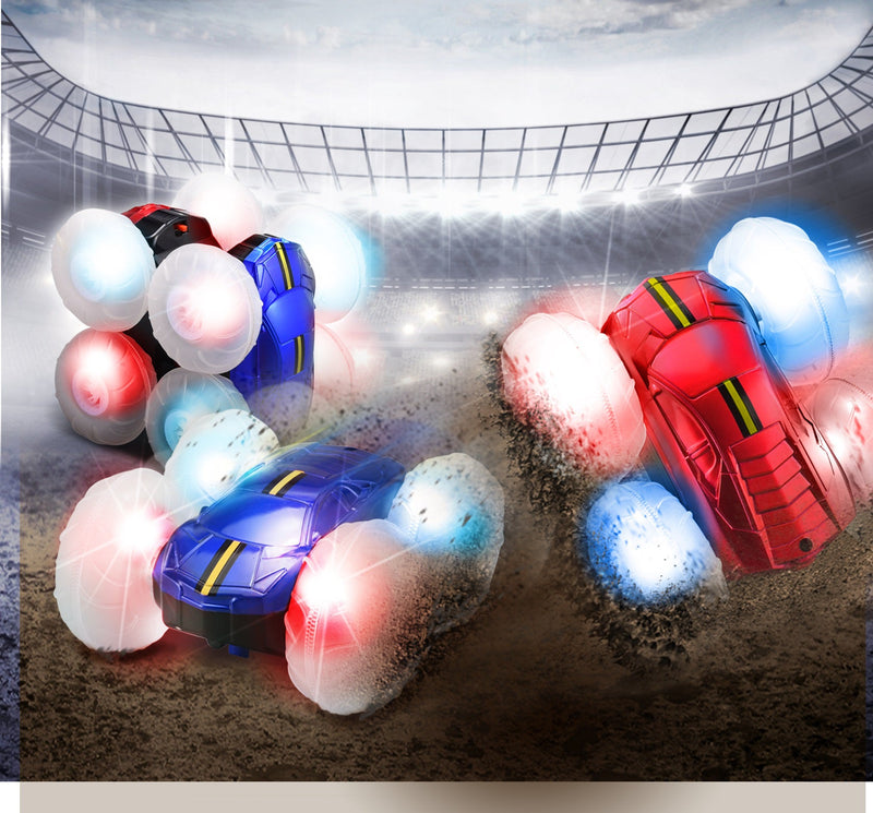 Mindscope Turbo Twister Flip Racer Bright LED Light Up Stunt RC Remote Control Blue Vehicle