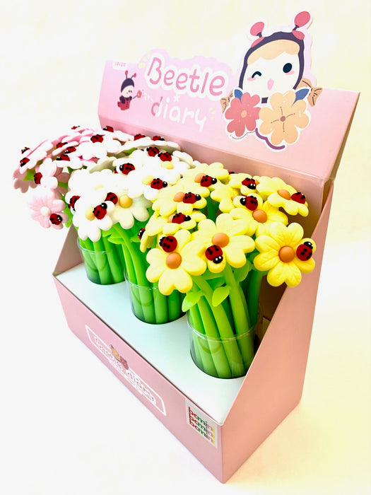 BC Mini Ladybug Daisy Flower Wiggle Gel Pen