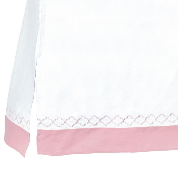 Just Born Dream Crib Skirt, White & Pink Trellis