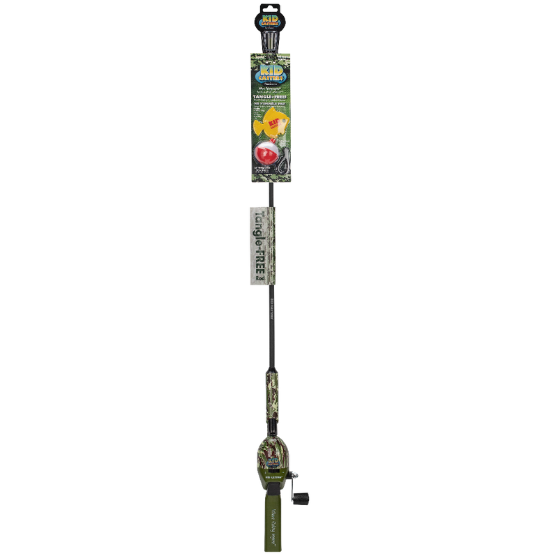 Kid Casters Tangle-Free Fishing Pole | Green Camo