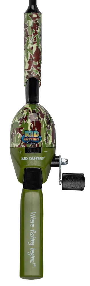 Kid Casters Tangle-Free Fishing Pole | Green Camo