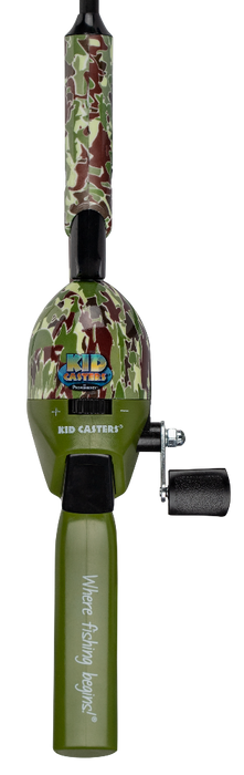 anti tangle fishing poles and Kid Casters No-Tangle Spincast Combo, Green Camo
