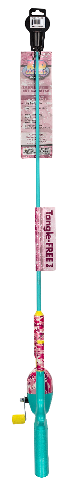Kid Casters Tangle-Free Fishing Pole | Pink Camo