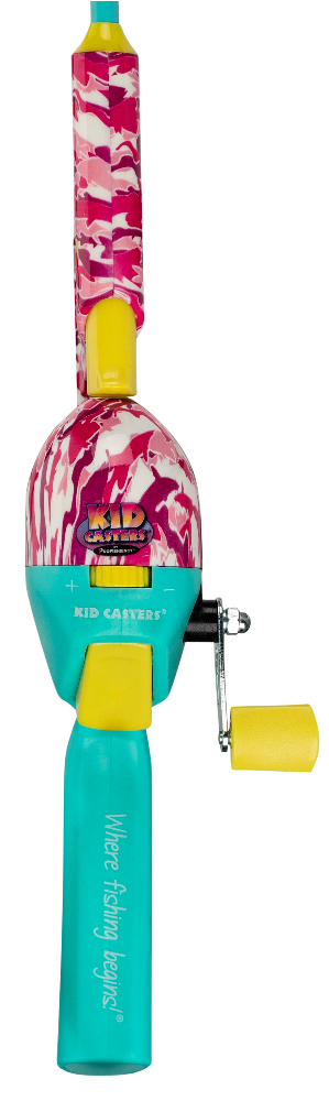 Kid Casters Tangle-Free Fishing Pole | Pink Camo
