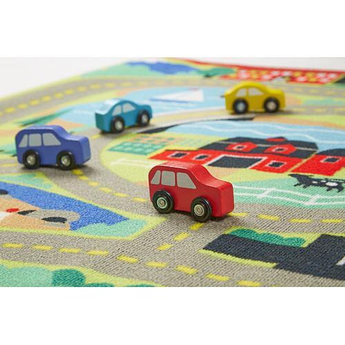 Melissa & Doug Round the Town Road Rug & Car Set