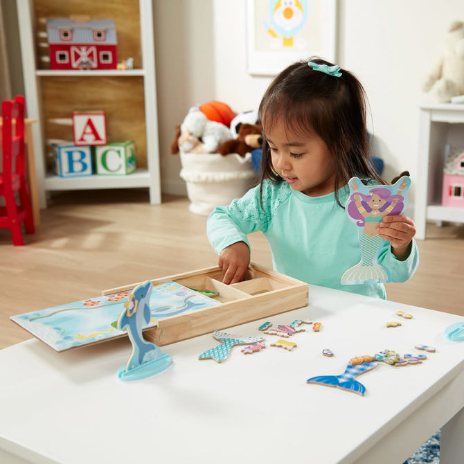 melissa and doug mermaid magnetic dress up Disney Ariel Wooden Magnetic Dress-Up