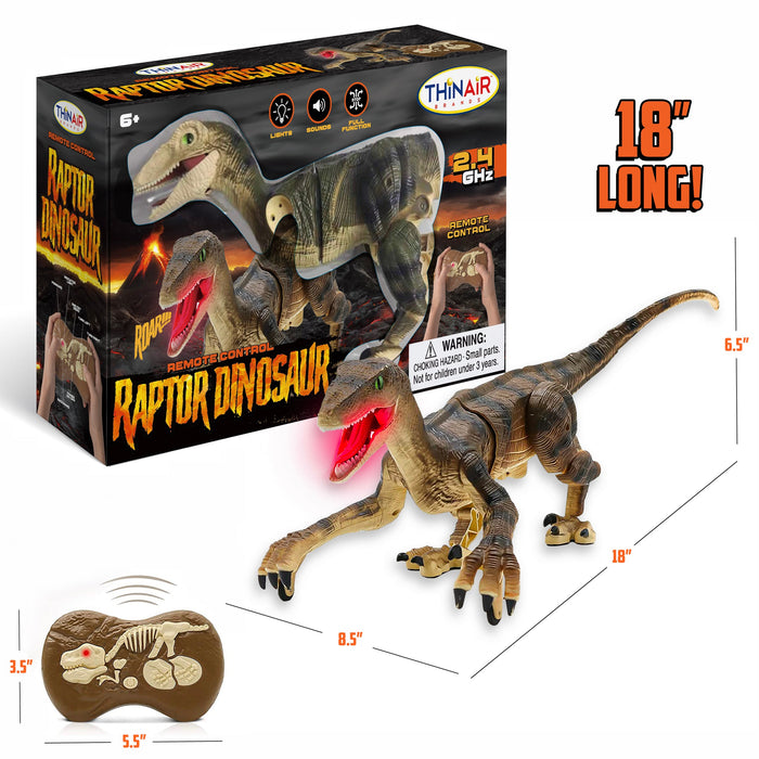 Thin Air Brands Remote Control Raptor Dinosaur