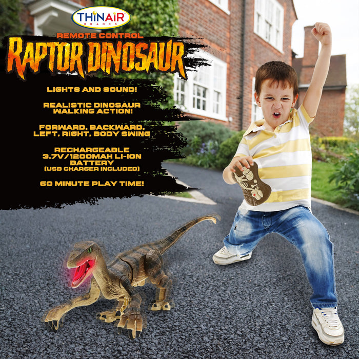 Thin Air Brands Remote Control Raptor Dinosaur