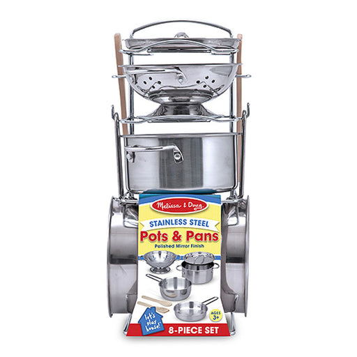 Melissa & Doug Stainless Steel Pots & Pans Play Set