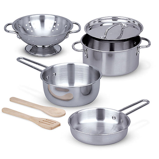 Melissa & Doug Stainless Steel Pots & Pans Play Set