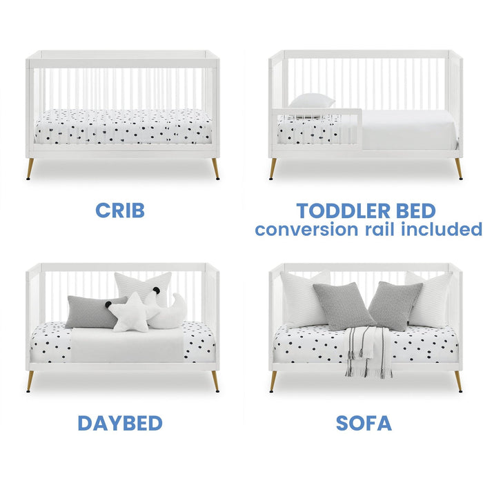 Delta Children Sloane 4-in-1 Acrylic Convertible Crib + Conversion Rails
