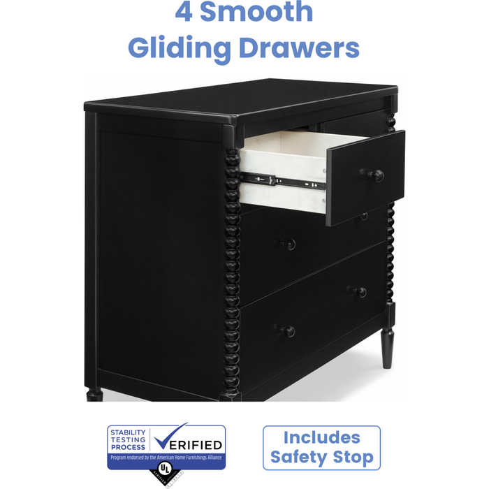 childrens black dresser Delta Children Essex 6 Drawer Dresser, Black/Natural