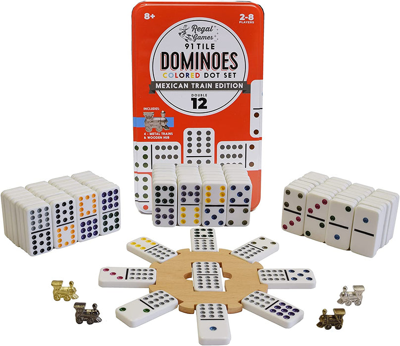 The Original Toy Co Dominoes Colored Dot Set - Mexican Train Edition