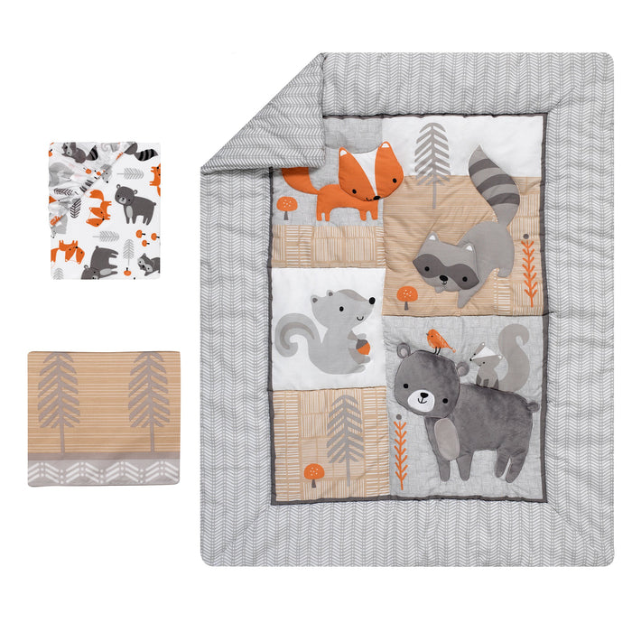 Lambs & Ivy Acorn 3-Piece Crib Bedding Set