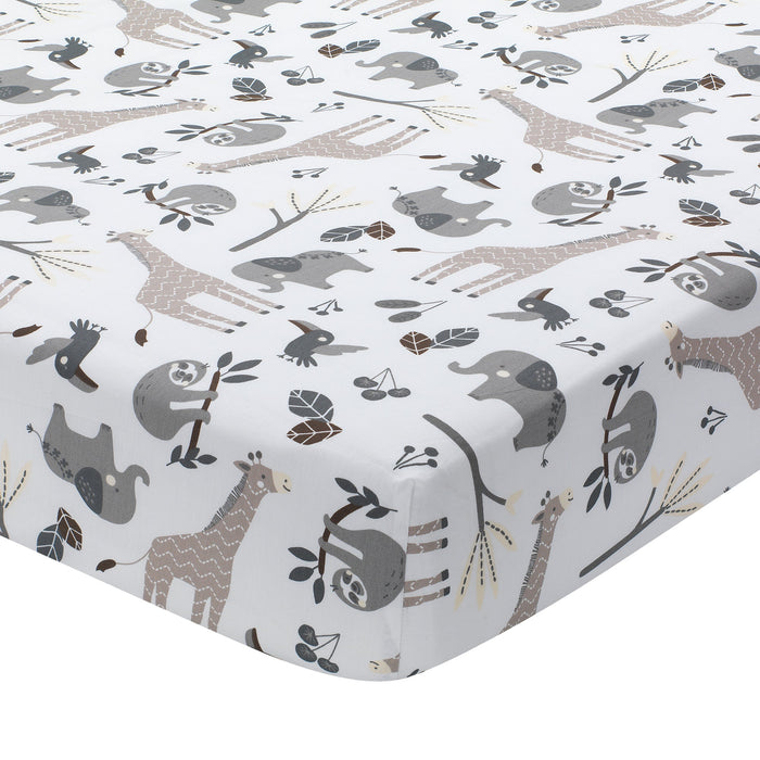 Lambs & Ivy Baby Jungle Cotton Fitted Crib Sheet