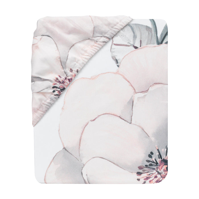 Lambs & Ivy Signature Botanical Baby Cotton Fitted Crib Sheet | Watercolor Floral