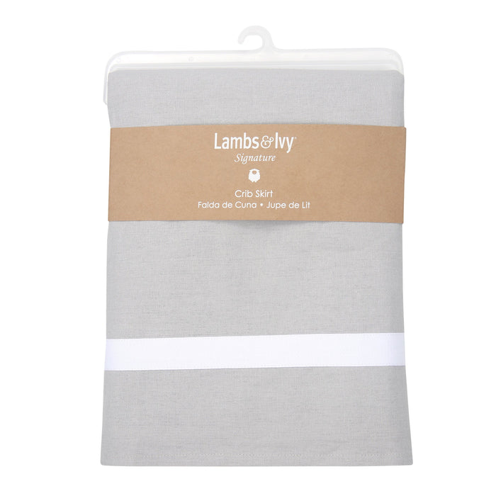 Lambs & Ivy Signature Gray Linen Crib Skirt