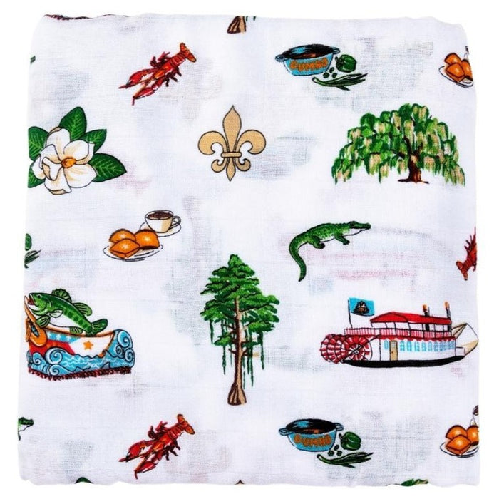 Little Hometown Louisiana Baby Swaddle Blanket