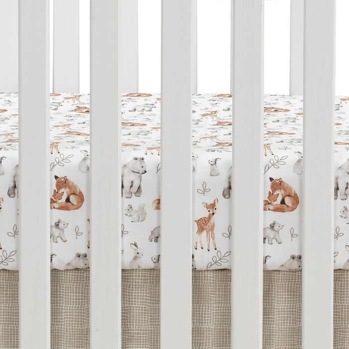 Lambs & Ivy Painted Forest 4-Piece Crib Bedding Set